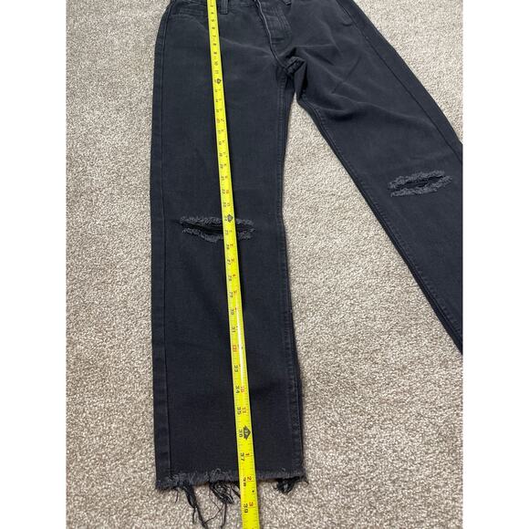 Princess Polly Women's Raw Hem Distress High Waist Punk Western Jeans Black 6 - Picture 10 of 12